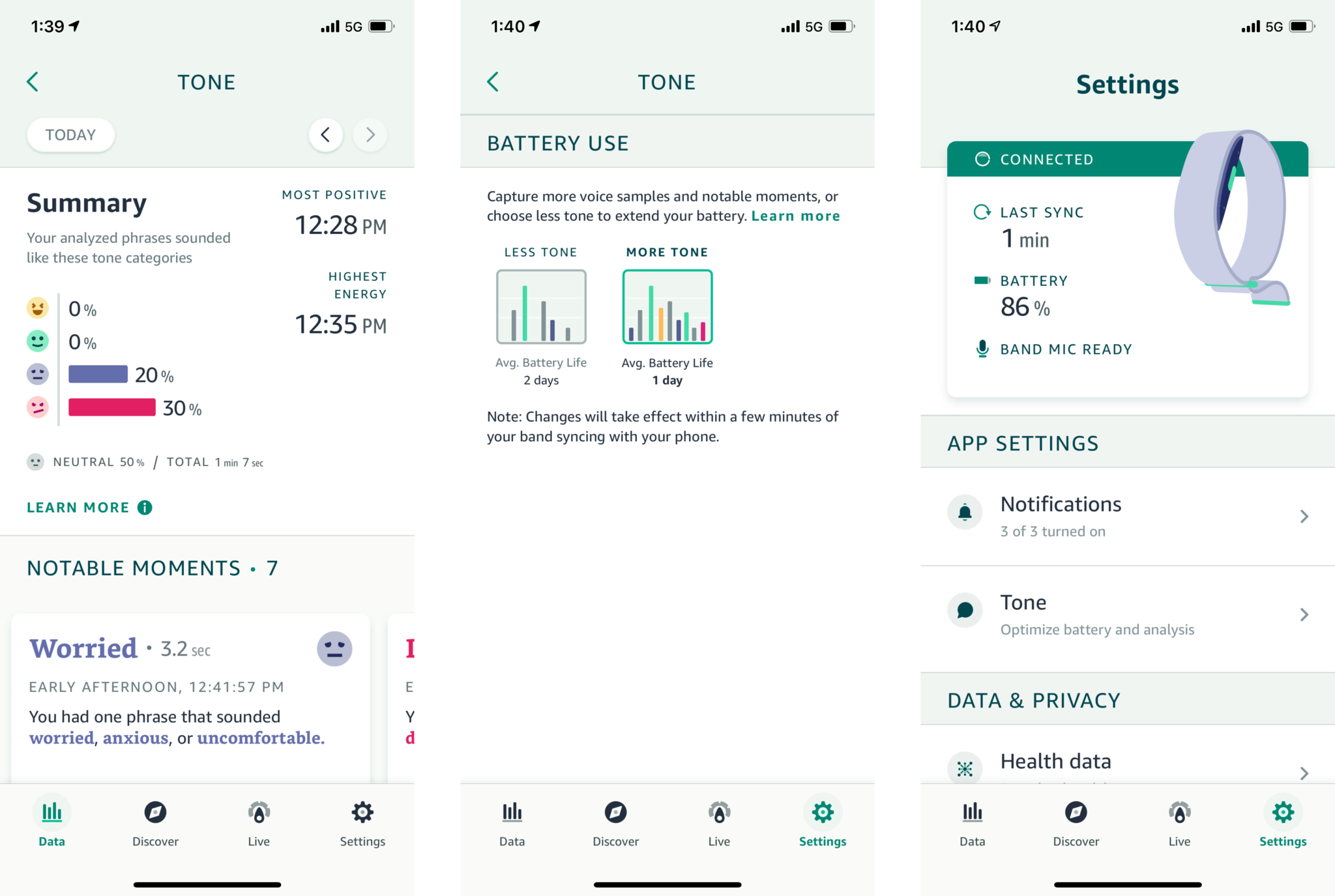 Amazon Halo Band Screenshots Tone