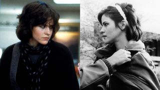 ally sheedy in her goth clothes and with he rhair in a headband in the breakfast club