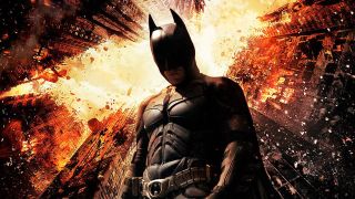 Christian Bale's Batman on The Dark Knight Rises poster