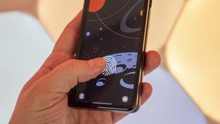 A fictional in-display fingerprint scanner on the Galaxy Z Fold 3