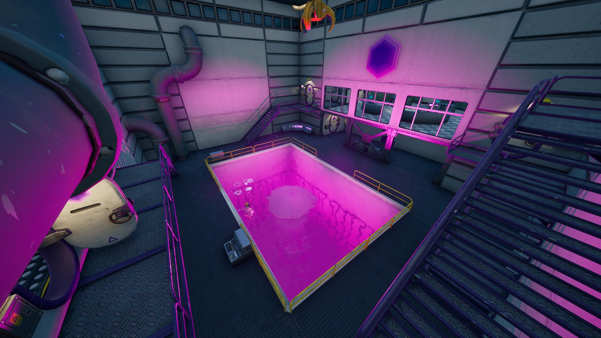 fortnite bathe in purple pool steamy stacks