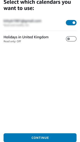 Alexa App Select Calendar