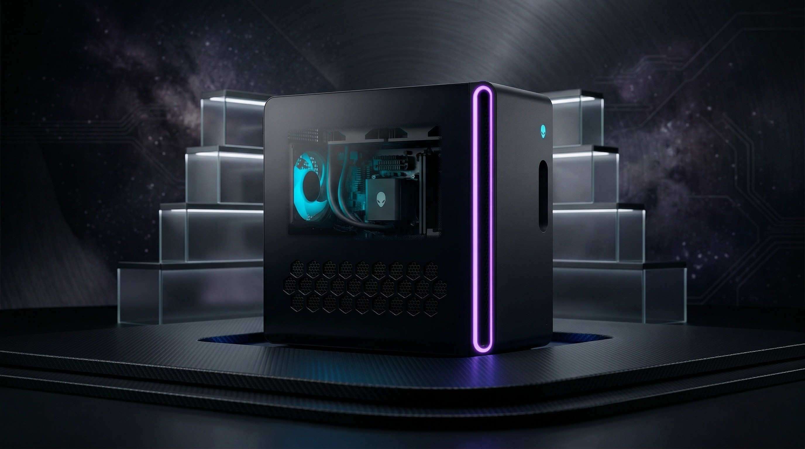 AI-Generated image of an Alienware Aurora Gaming Desktop