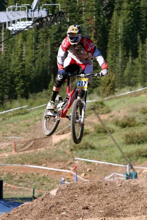 There were places to catch some air on the course in Tahoe.