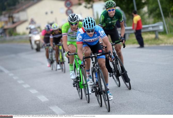 Nathan Haas (Garmin-Sharp) on the front of the breakaway