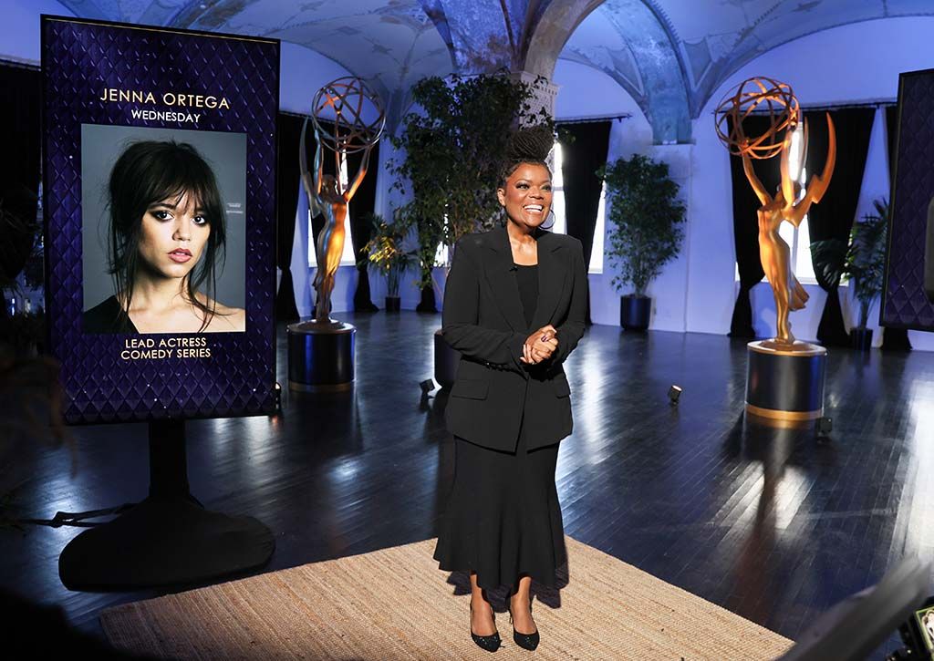 Yvette Nicole Brown reveals the nominees for the 75th Annual Emmy Awards during an event at the Hollywood Athletic Club. 