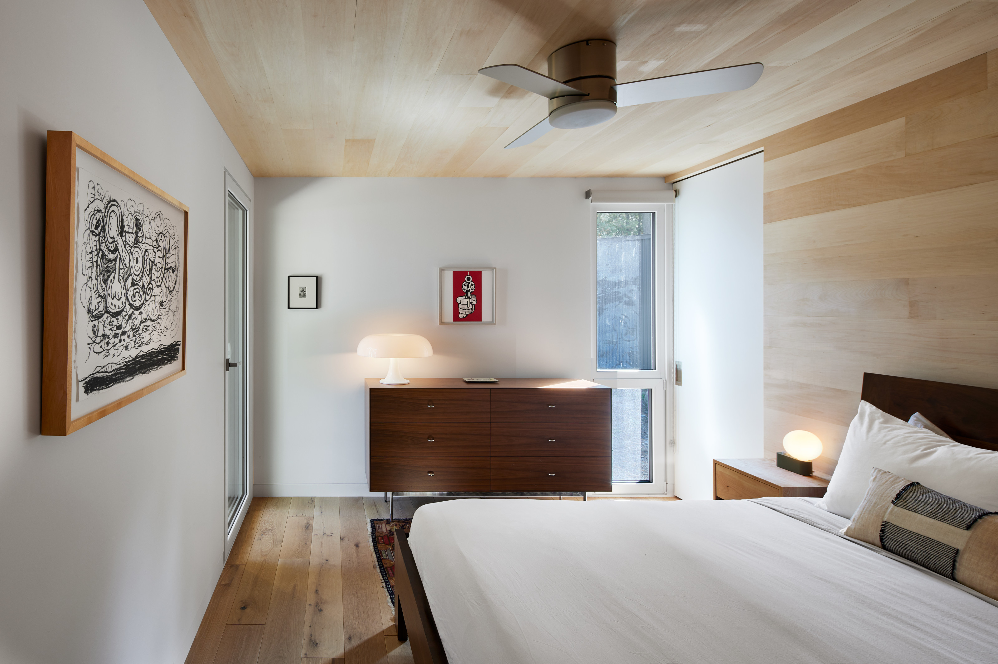 One of the cabin's two bedrooms