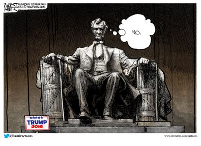 Political cartoon U.S. Abraham Lincoln Donald Trump 2016 Election