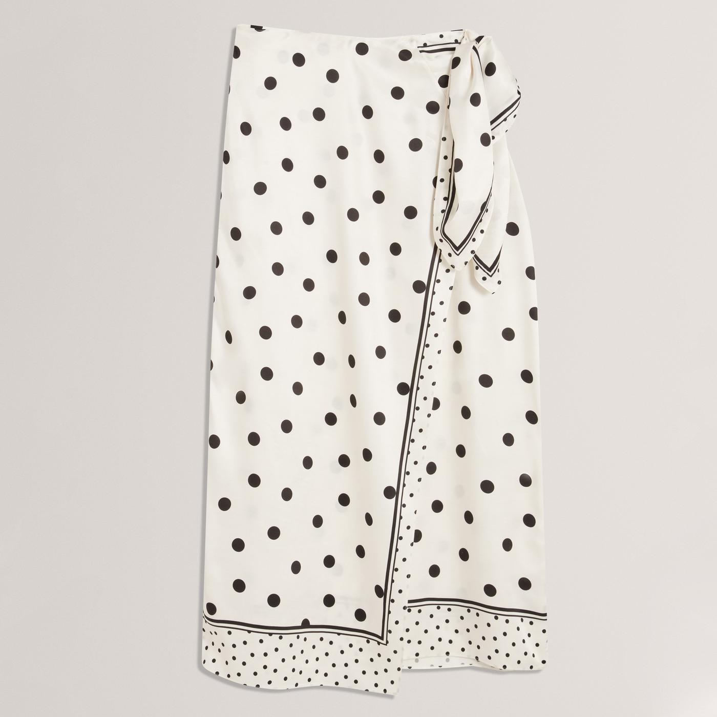 Ted Baker Womens Polka Dot Knot Detail Midi Skirt