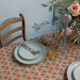 Soil to Studio Aliya Block-Printed Cotton Tablecloth