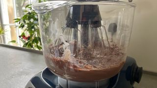 Ankarsrum Stand Mixer making chocolate cake