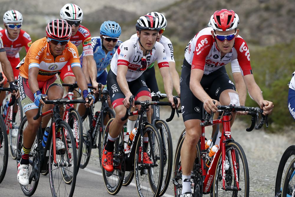 UAE Team Emirates' Valerio Conti in the main group during stage 5 in San Juan
