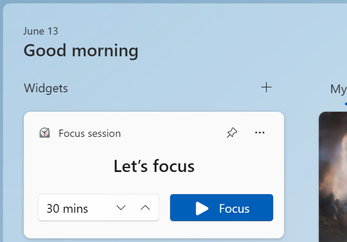 Focus Session widget