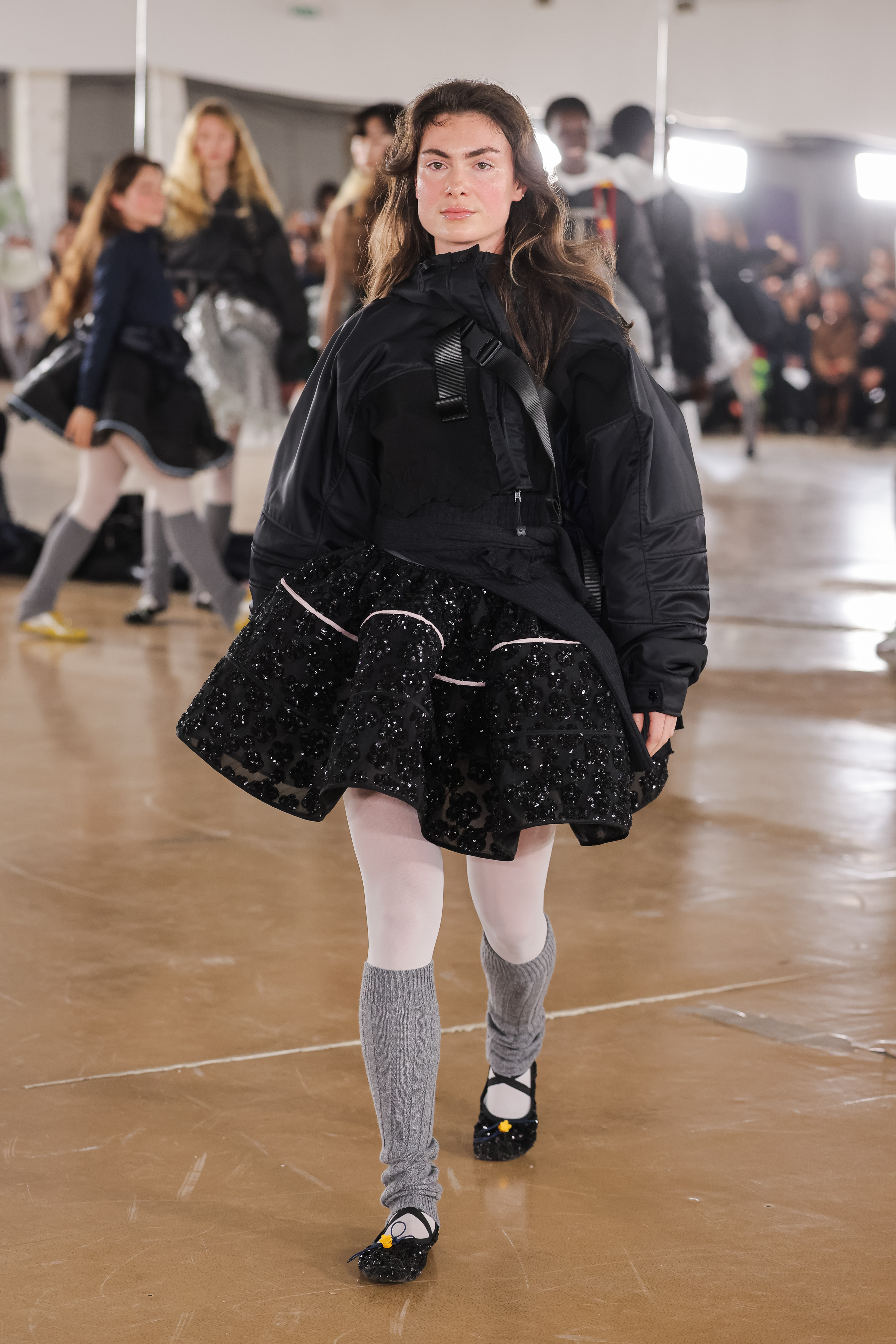 a model on the cecilie bahnsen north face runway