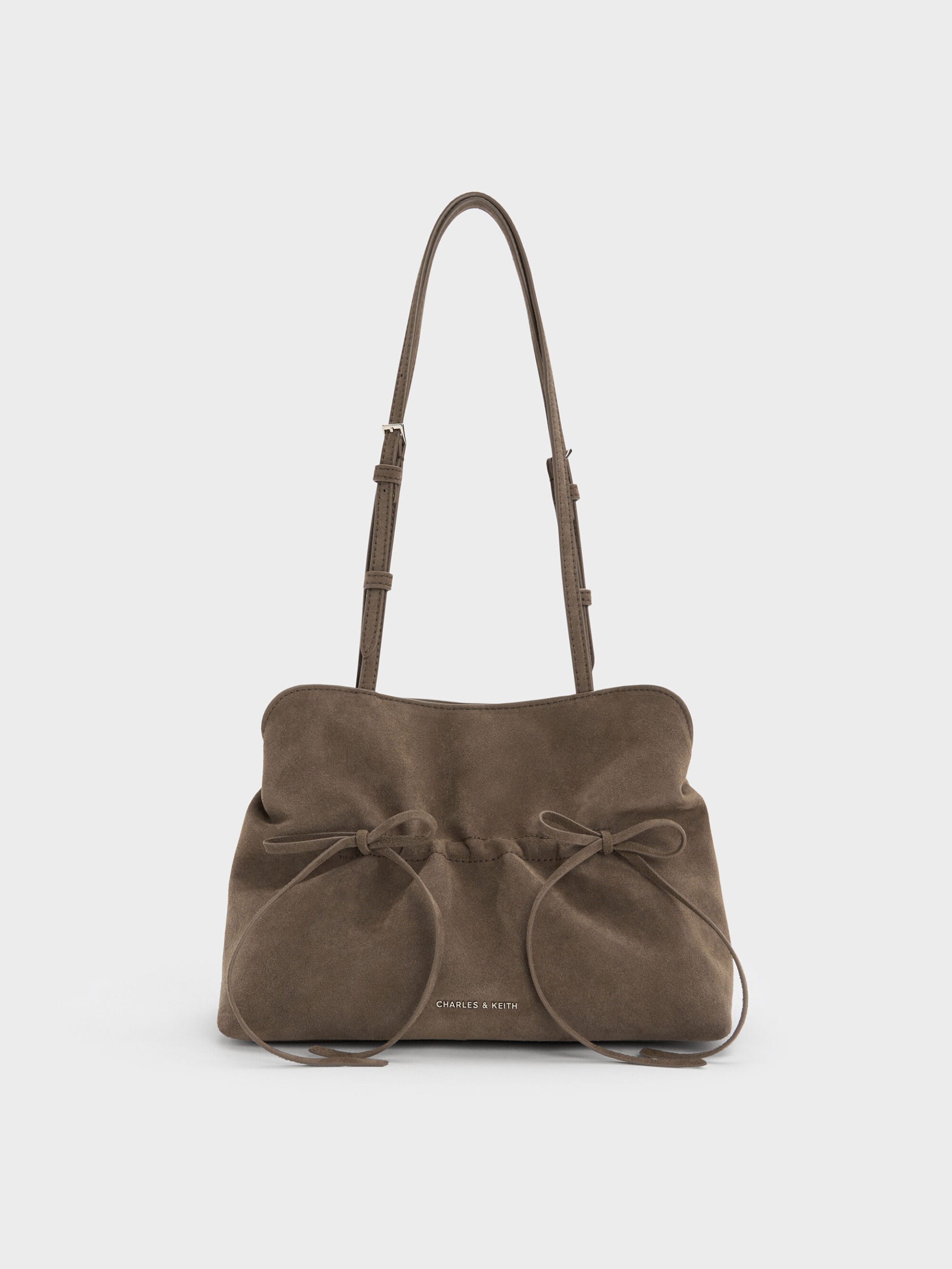 Charles & Keith, Reese Ruched Bow Shoulder Bag