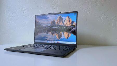 The Lenovo ThinkPad T14s Gen 6 on a white table