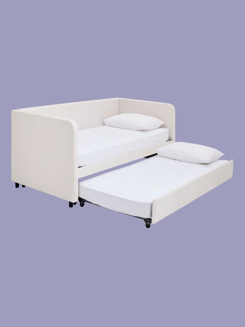 Chadwell Single Trundle Bed With 2 Mattress in Cream