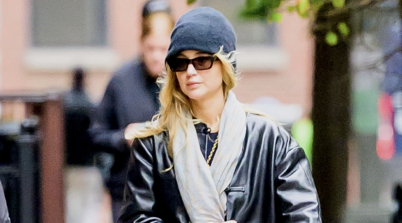 Jennifer Lawrence is spotted in New York City wearing her favorite leather jacket seen in last week’s Vogue. The actress kept her look effortless while out in the city.