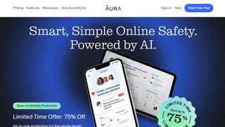Website screenshot for Aura