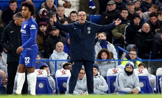 Maurizio Sarri is under increasing pressure as Chelsea boss