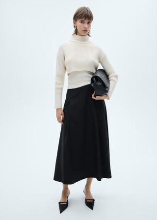 MANGO, Long Flared Skirt