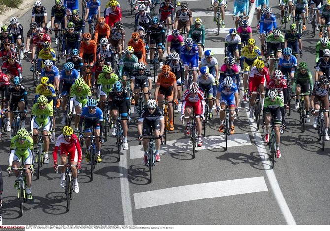 The peloton at the Volta a Catalunya