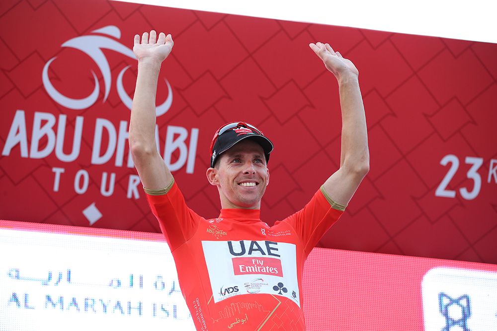 Rui Costa (UAE Emirates) in the leader's red jersey