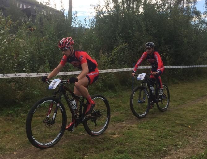 Two American riders in training