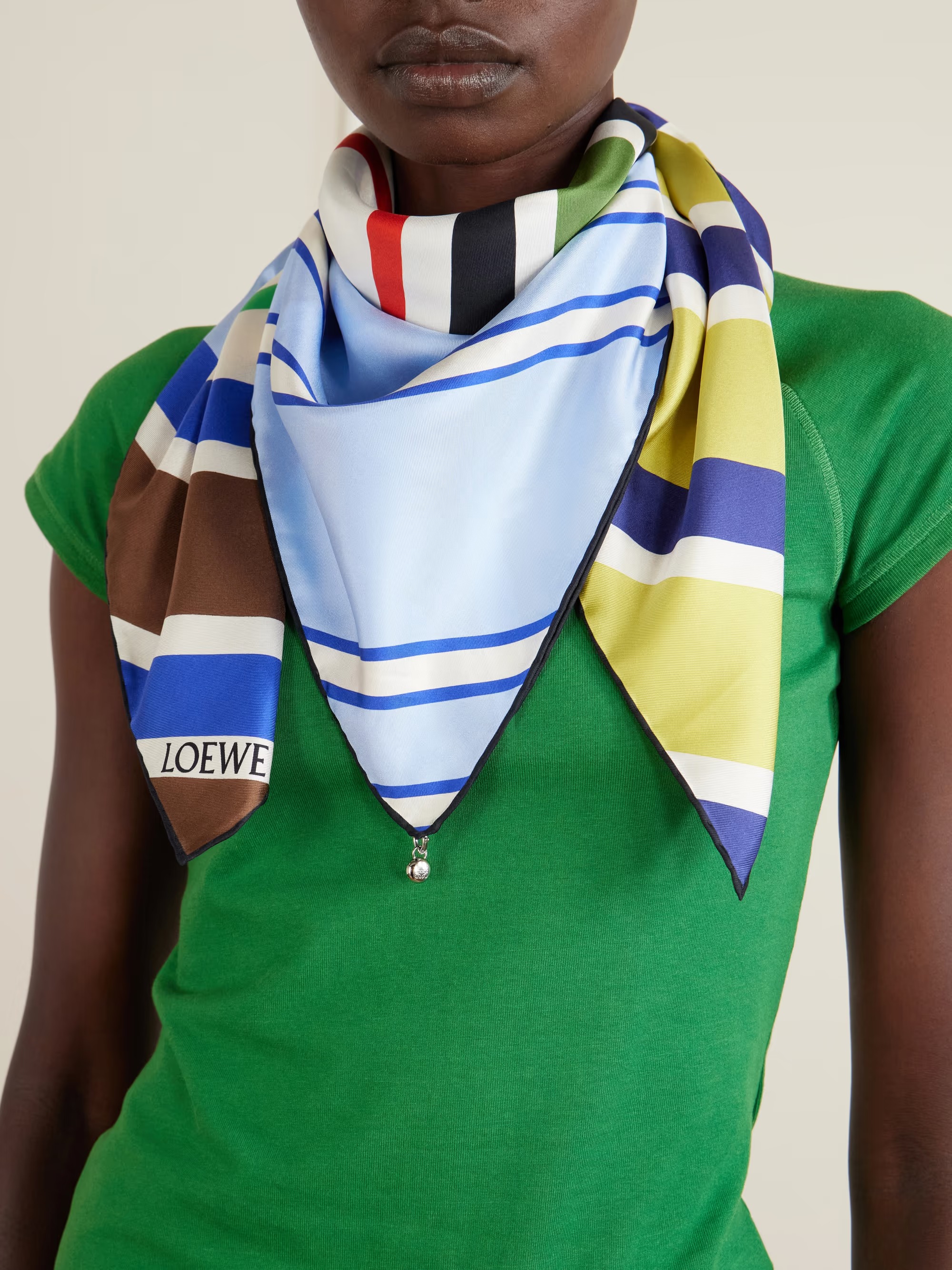 Loewe Striped silk scarf