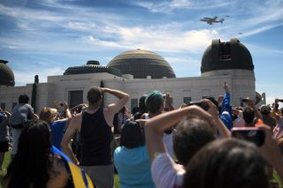 Endeavour over Griffith Observatory, Los Angeles