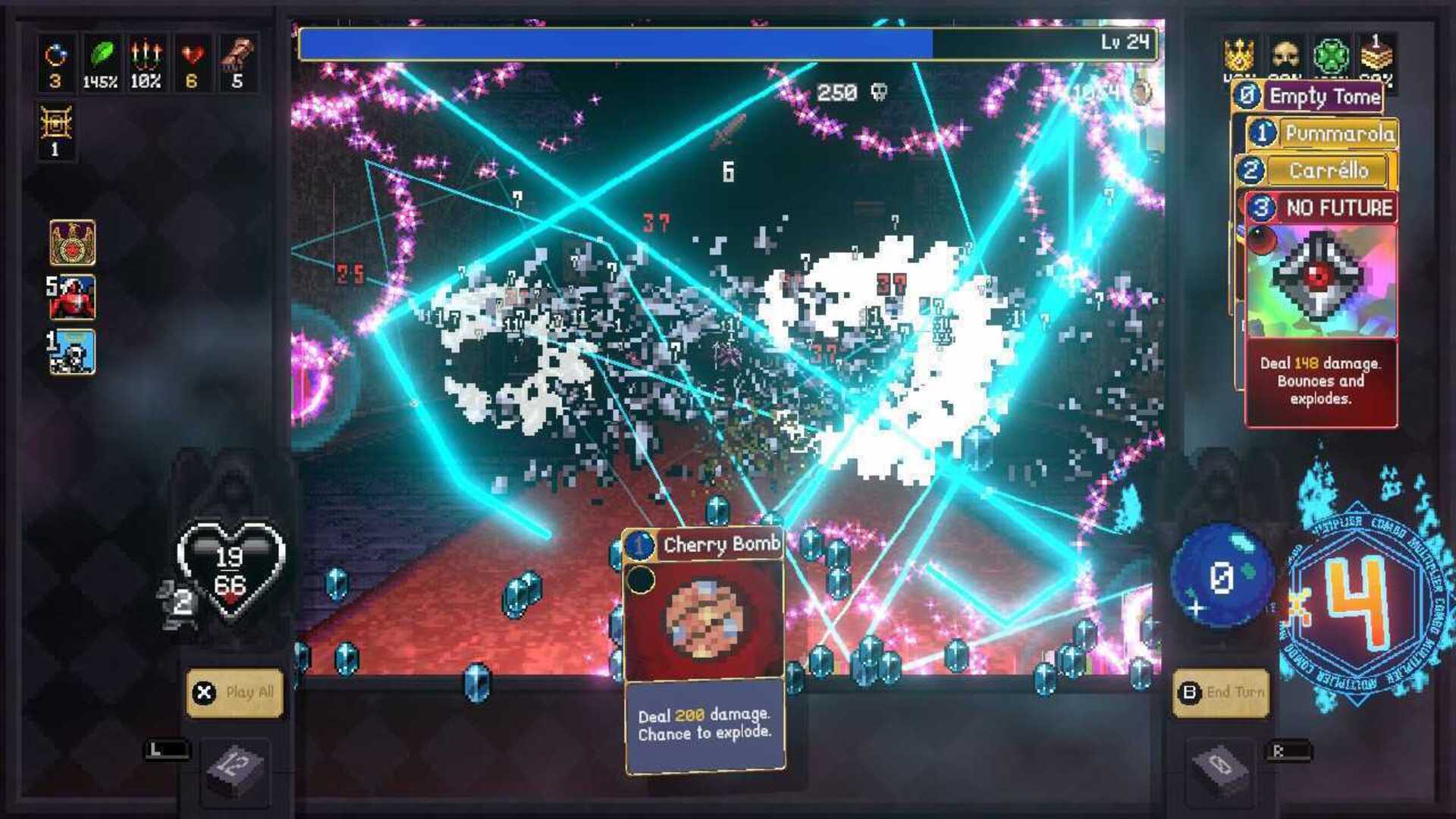 Vampire Crawlers screenshots taken on Nintendo Switch, showing card-based roguelite gameplay