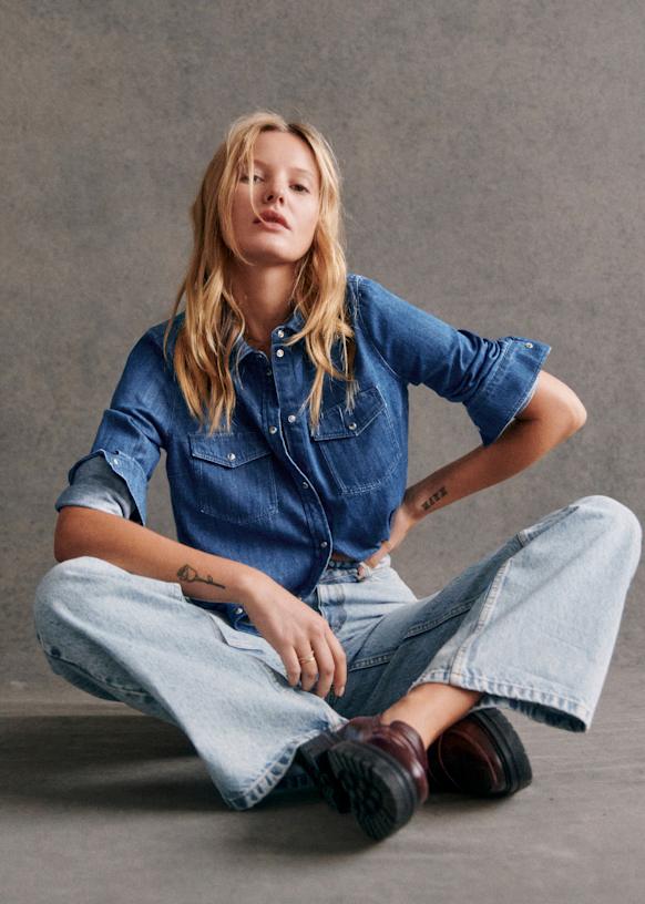 Alba Shirt - Denim Blue - Organic Cotton - Organic Textile - S&amp;eacute;zane