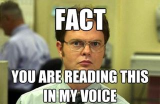 Dwight "Fact: You Are Reading This In My Voice" The Office Meme