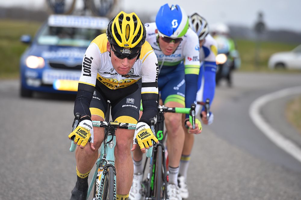 Mike Teunissen (LottoNl-Jumbo) in the attack