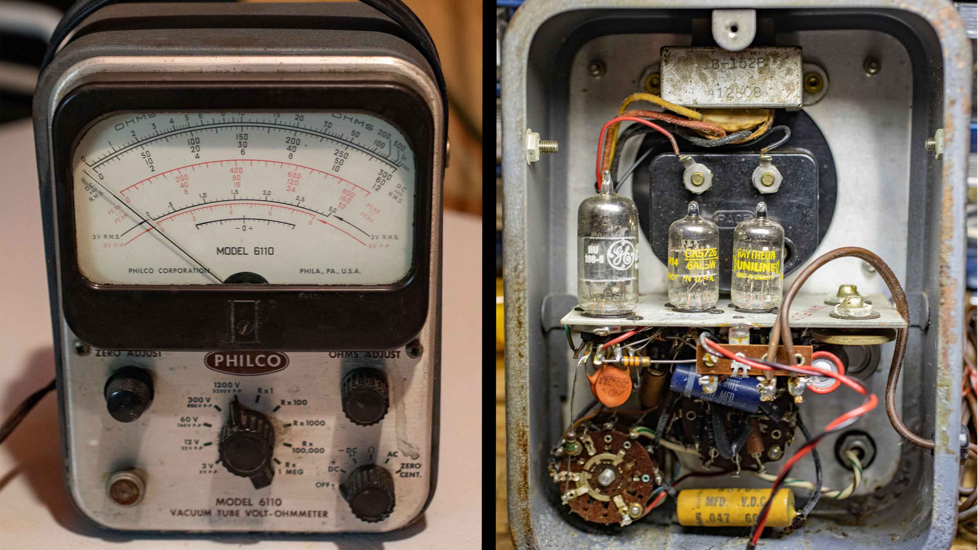 Philco 6110 VTVM, inside and out