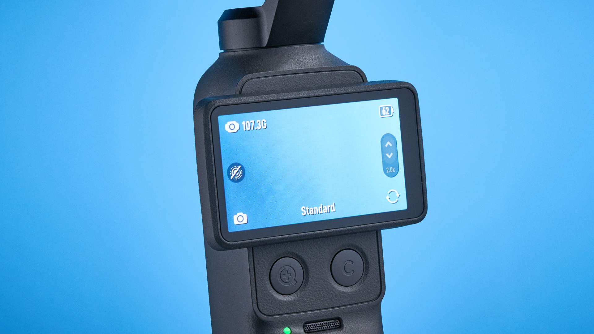 DJI Osmo Pocket 4 against a blue background