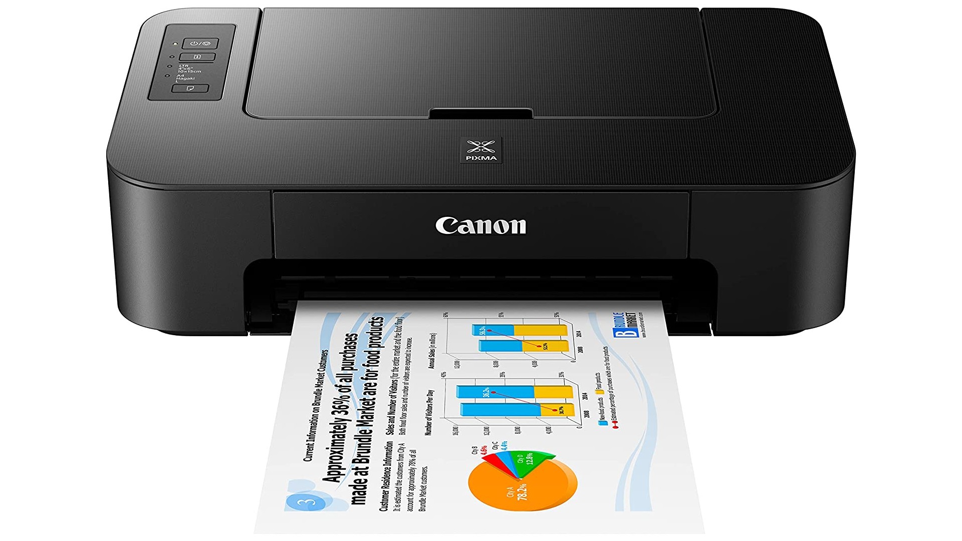 Product shot of Canon Pixma TS202, one of the best budget printers