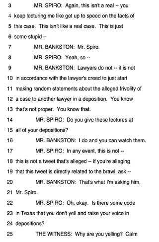 A transcript of a deposition in the Texas State Court.