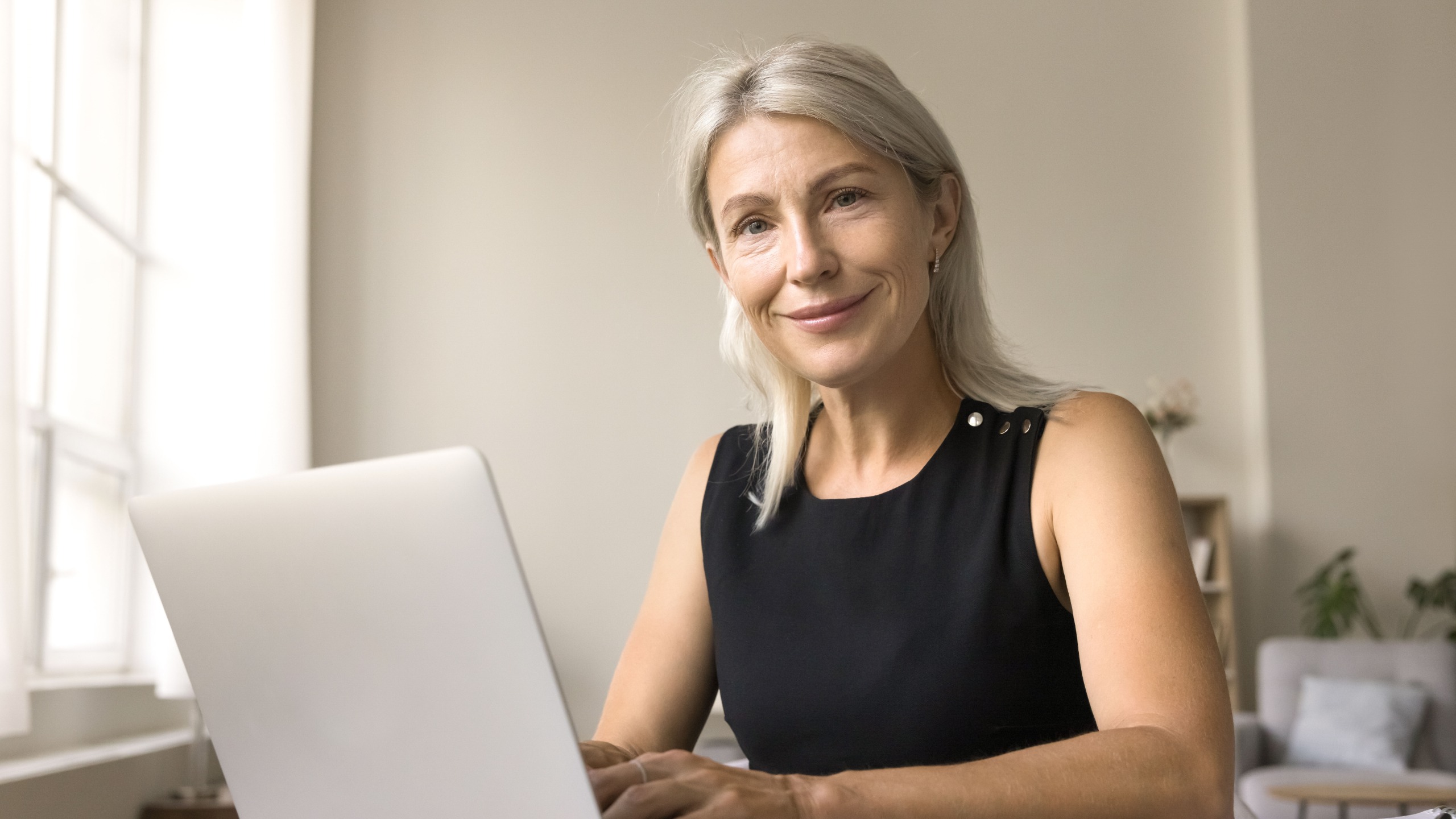 woman on a laptop