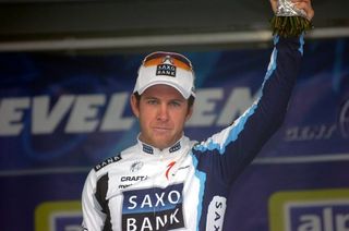 Matthew Goss (Saxo Bank) on the podium.