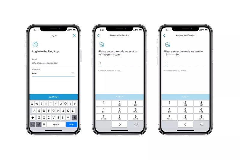 Ring two-factor authentication