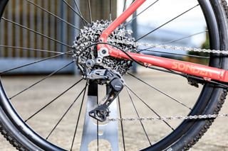 Image shows the cassette of a gravel bike.