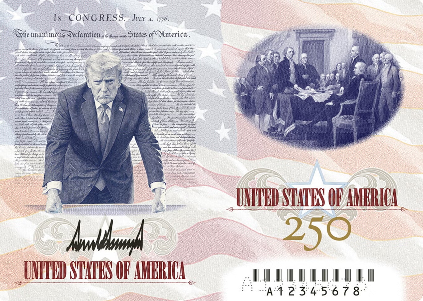 US Patriot Passport showing Donald Trump