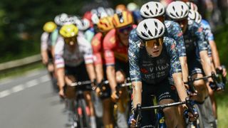 Jonas Vingegaard leading the peloton at the 2024 Tour de France.