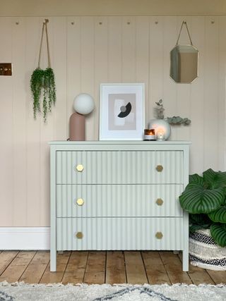 fluted IKEA dresser hack by Crack the Shutters