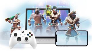 Xbox Cloud Gaming shown running on a laptop and mobile phone