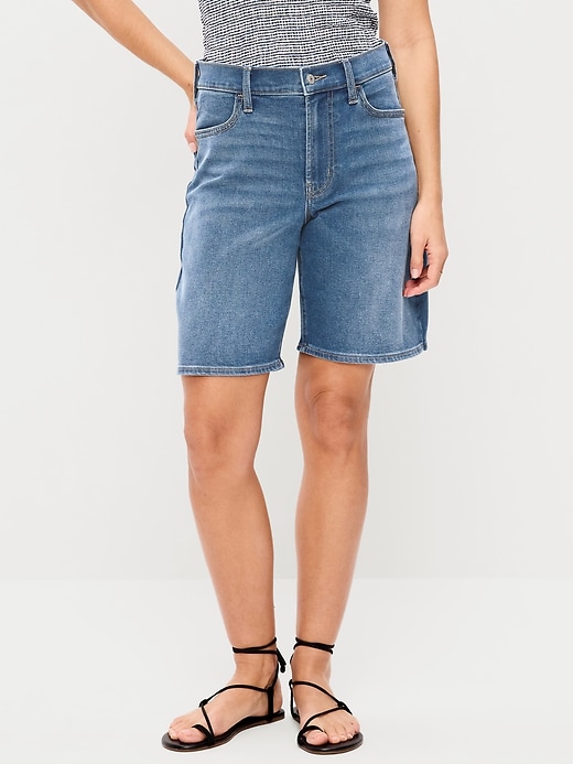 High-Waisted Wow Jean Shorts -- 9-Inch Inseam