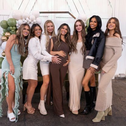 the cast of the secret lives of mormon wives at Taylor Frankie Paul's baby shower