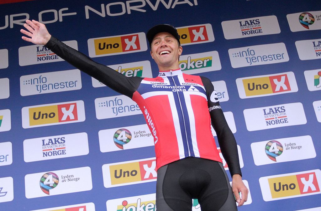 Edvald Boasson Hagen (Dimension Data) on the podium