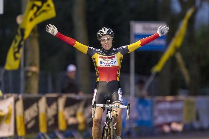 A triumphant Sanne Cant